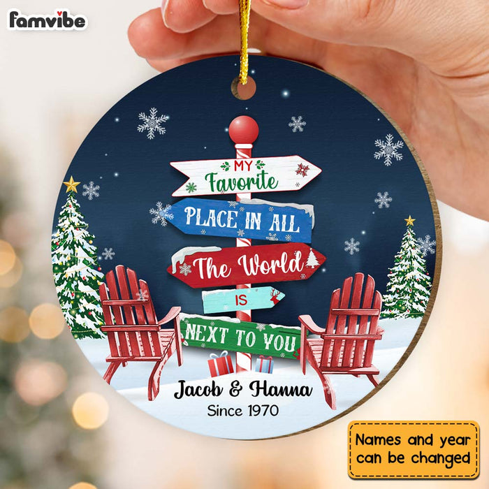 Personalized Gift For Couple My Favorite Place Circle Ornament 29759 1