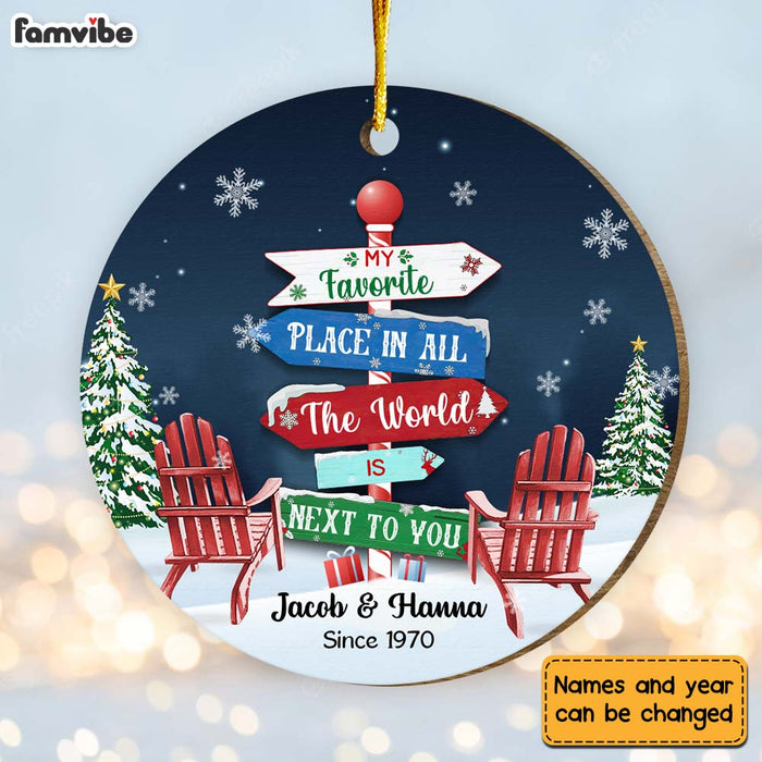 Personalized Gift For Couple My Favorite Place Circle Ornament 29759 1