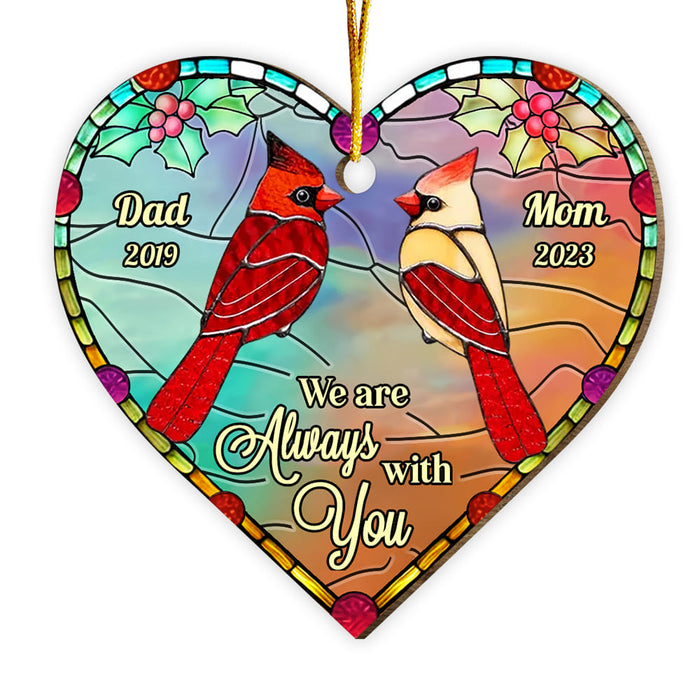 Personalized Gift For Memorial Family Loss Cardinal Circle Heart Ornament 29761 1