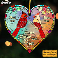 Personalized Gift For Memorial Family Loss Cardinal Circle Heart Ornament 29761 thumb 1