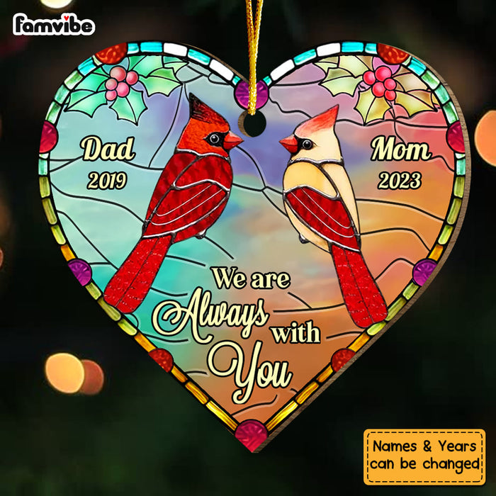 Personalized Gift For Memorial Family Loss Cardinal Circle Heart Ornament 29761 1