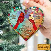 Personalized Gift For Memorial Family Loss Cardinal Circle Heart Ornament 29761 thumb 1