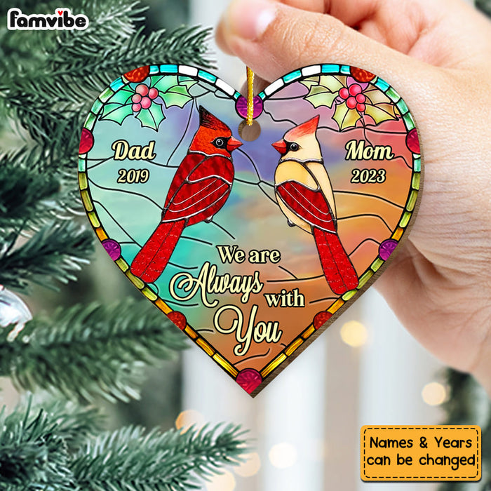 Personalized Gift For Memorial Family Loss Cardinal Circle Heart Ornament 29761 1