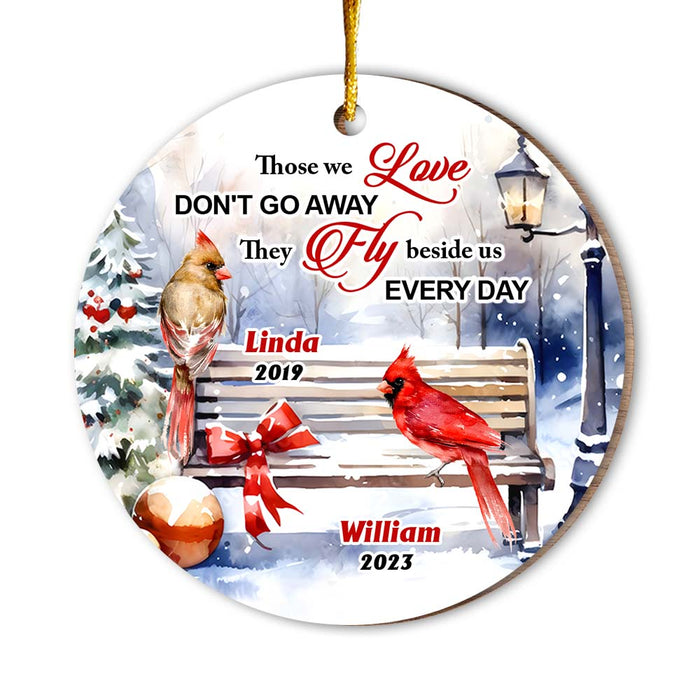 Personalized Memorial Gift Cardinal They Fly Beside Us Everyday Circle Ornament 29765 1