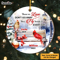 Personalized Memorial Gift Cardinal They Fly Beside Us Everyday Circle Ornament 29765 thumb 1