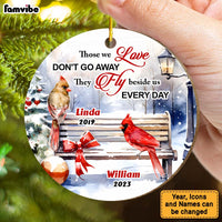 Personalized Memorial Gift Cardinal They Fly Beside Us Everyday Circle Ornament 29765 thumb 1