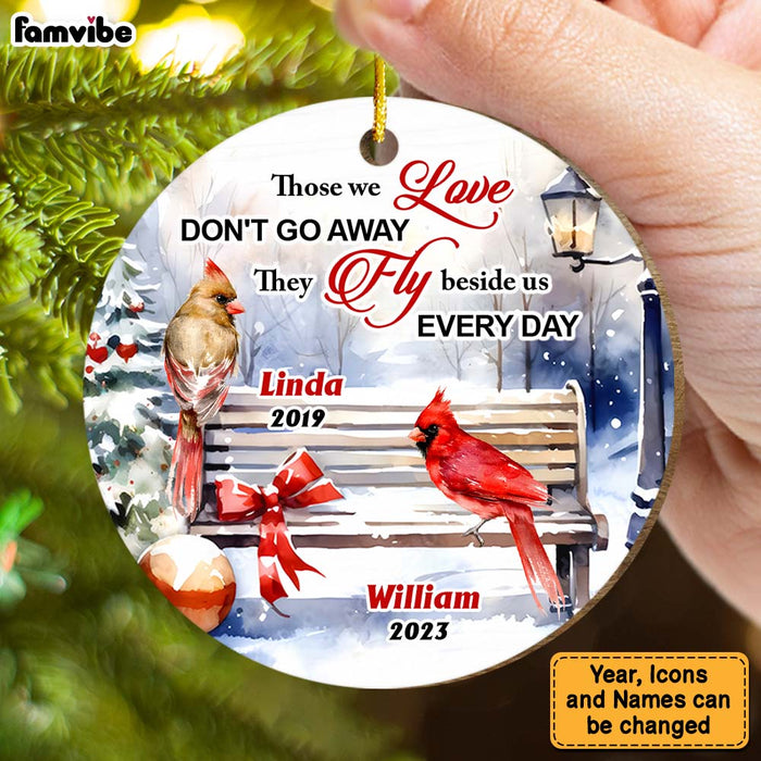 Personalized Memorial Gift Cardinal They Fly Beside Us Everyday Circle Ornament 29765 1