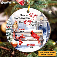 Personalized Memorial Gift Cardinal They Fly Beside Us Everyday Circle Ornament 29765 thumb 1