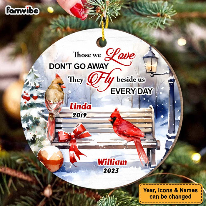 Personalized Memorial Gift Cardinal They Fly Beside Us Everyday Circle Ornament 29765 1