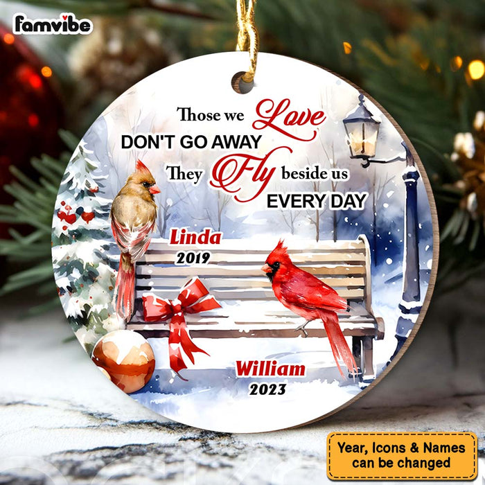 Personalized Memorial Gift Cardinal They Fly Beside Us Everyday Circle Ornament 29765 1