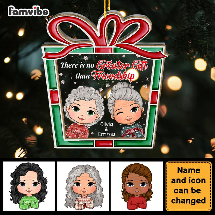 Personalized There Is No Greater Gift Than Friendship 2 Layered Mix Ornament 29770 1