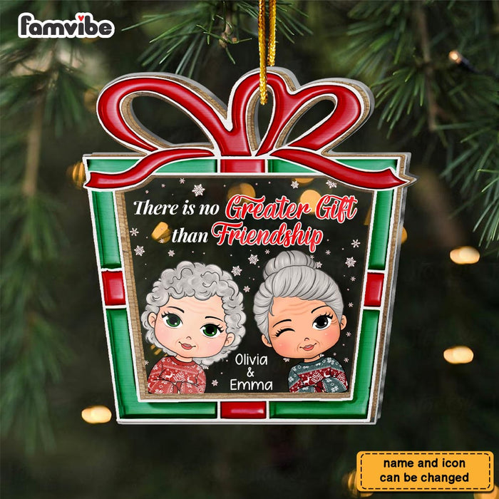Personalized There Is No Greater Gift Than Friendship 2 Layered Mix Ornament 29770 1