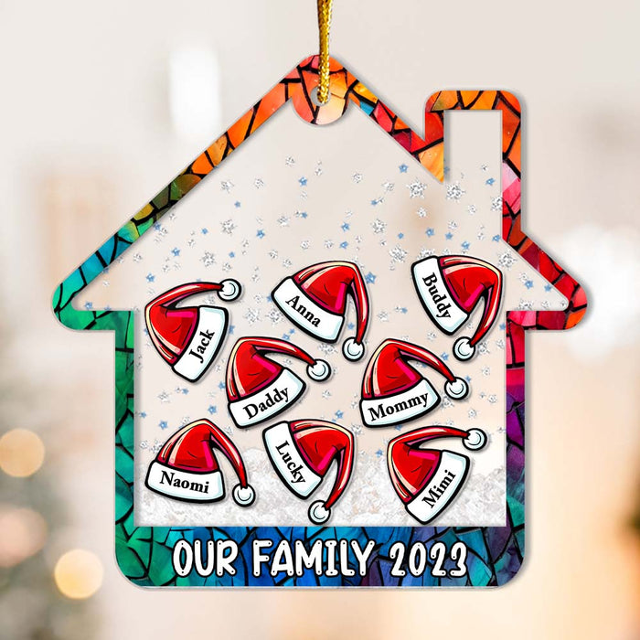 Personalized Our Family  Colorful 5 Layered Shaker Ornament 29772 1
