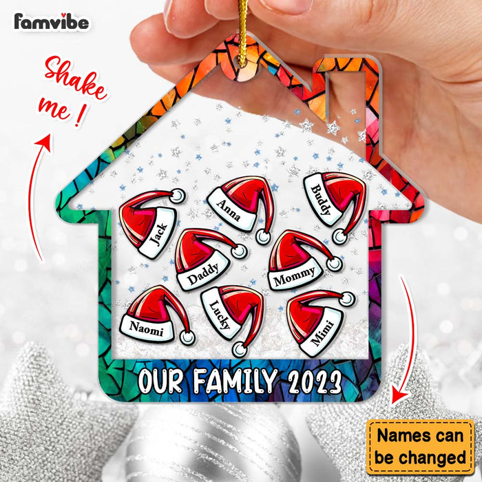 Personalized Our Family  Colorful 5 Layered Shaker Ornament 29772 1