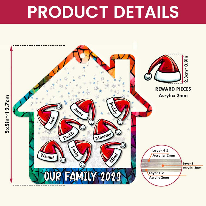 Personalized Our Family  Colorful 5 Layered Shaker Ornament 29772 1