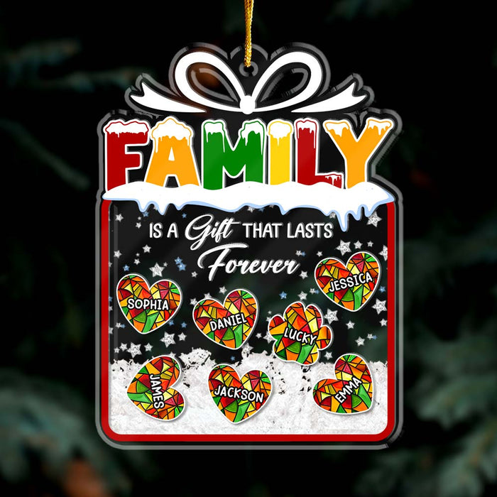 Personalized Family Is A Gift 5 Layered Shaker Ornament 29773 1