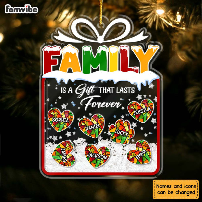 Personalized Family Is A Gift 5 Layered Shaker Ornament 29773 1