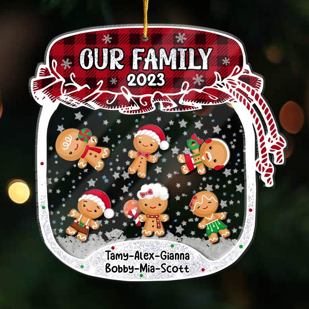 Personalized Our Family Cookie Jar 5 Layered Shaker Ornament 29775 Primary Mockup