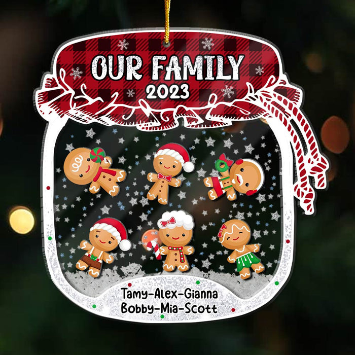 Personalized Our Family Cookie Jar 5 Layered Shaker Ornament 29775 1