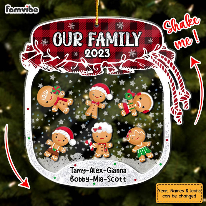 Personalized Our Family Cookie Jar 5 Layered Shaker Ornament 29775 1