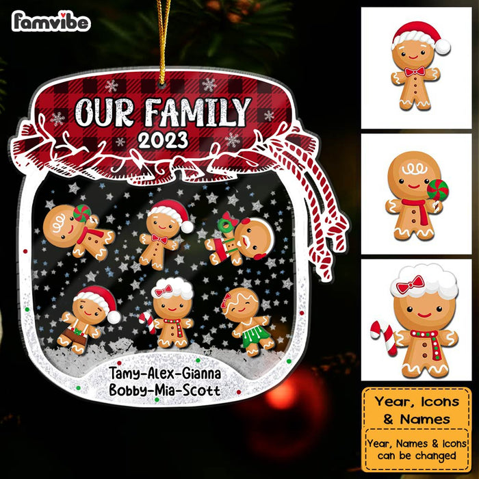 Personalized Our Family Cookie Jar 5 Layered Shaker Ornament 29775 1