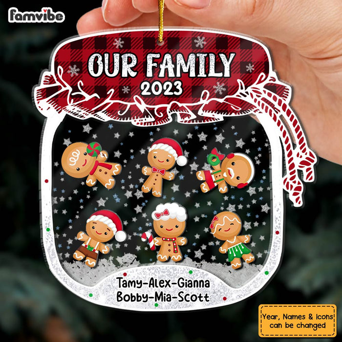 Personalized Our Family Cookie Jar 5 Layered Shaker Ornament 29775 1