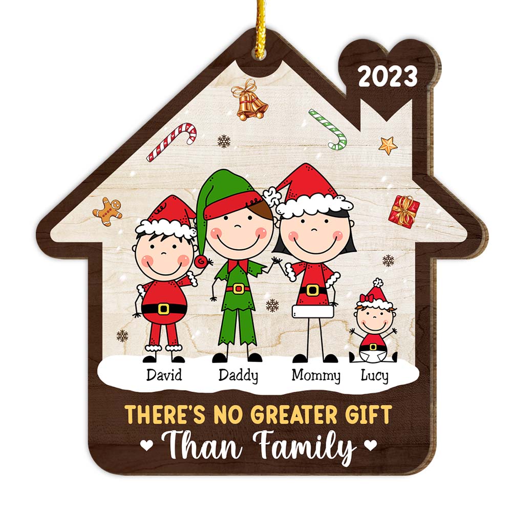 Personalized There's No Greater Gift Than Family Wood Ornament 29776 Primary Mockup