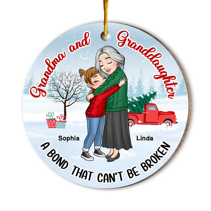 Personalized Gift For Granddaughter A Bond That Can't Be Broken Circle Ornament 29780 1