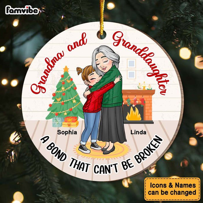 Personalized Gift For Granddaughter A Bond That Can't Be Broken Circle Ornament 29780 1