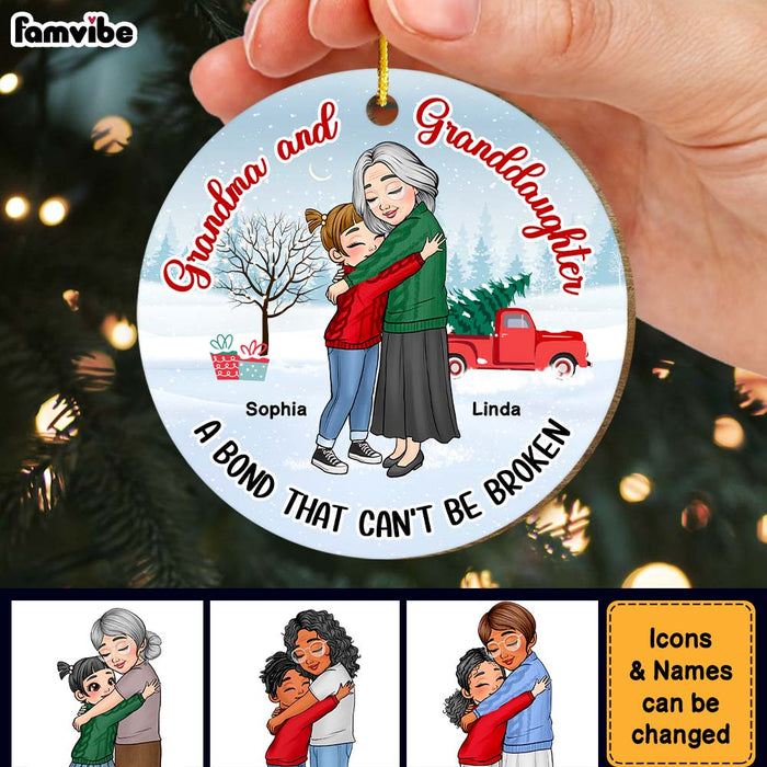 Personalized Gift For Granddaughter A Bond That Can't Be Broken Circle Ornament 29780 1