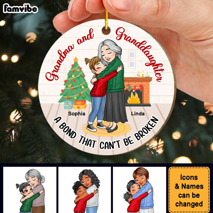 Personalized Gift For Granddaughter A Bond That Can't Be Broken Circle Ornament 29780 1
