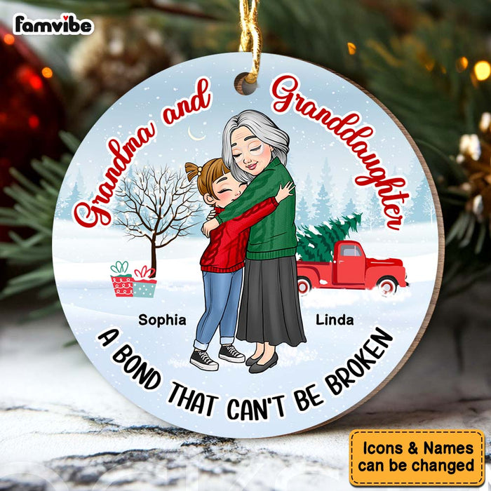 Personalized Gift For Granddaughter A Bond That Can't Be Broken Circle Ornament 29780 1