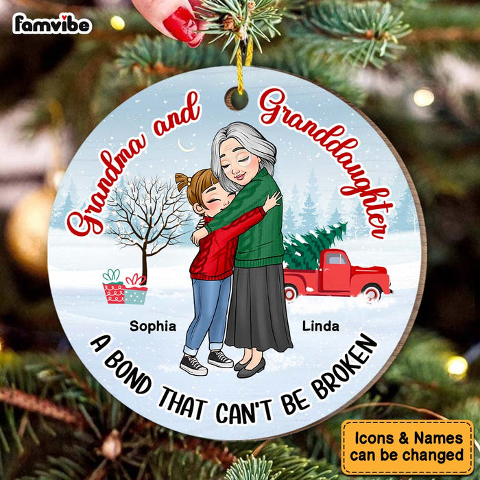 Personalized Gift For Granddaughter A Bond That Can't Be Broken Circle Ornament 29780 1