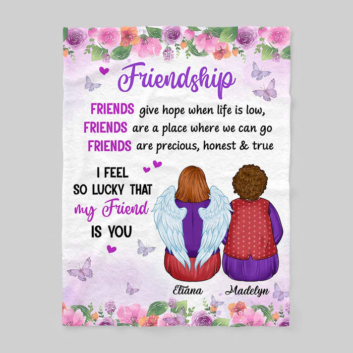 Personalized Gift For Friends Lucky My Friend Is You Blanket 29782 1