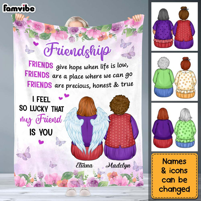 Personalized Gift For Friends Lucky My Friend Is You Blanket 29782 1