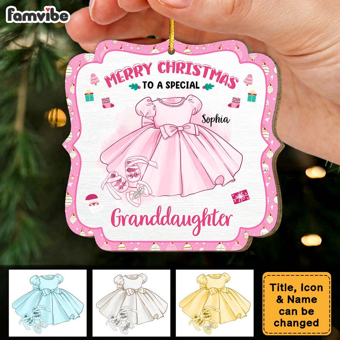 Personalized Merry Christmas To A Granddaughter Ornament 29783 1