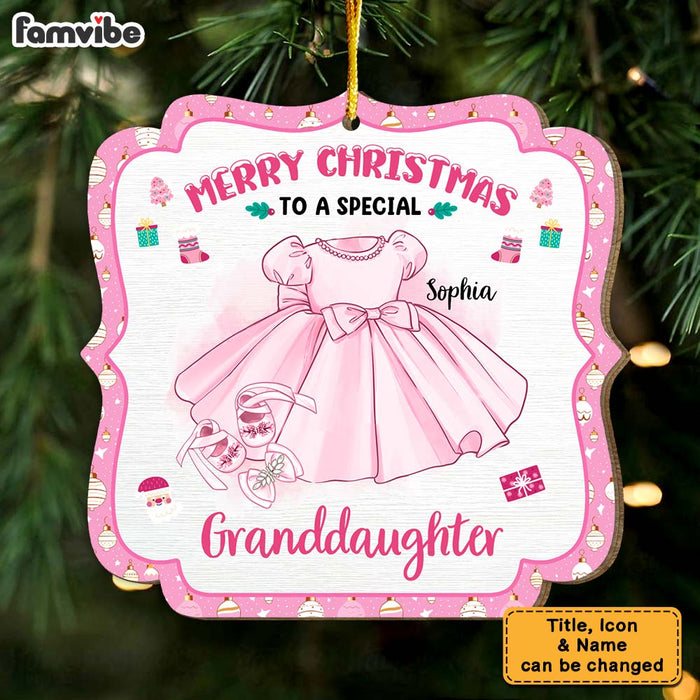 Personalized Merry Christmas To A Granddaughter Ornament 29783 1