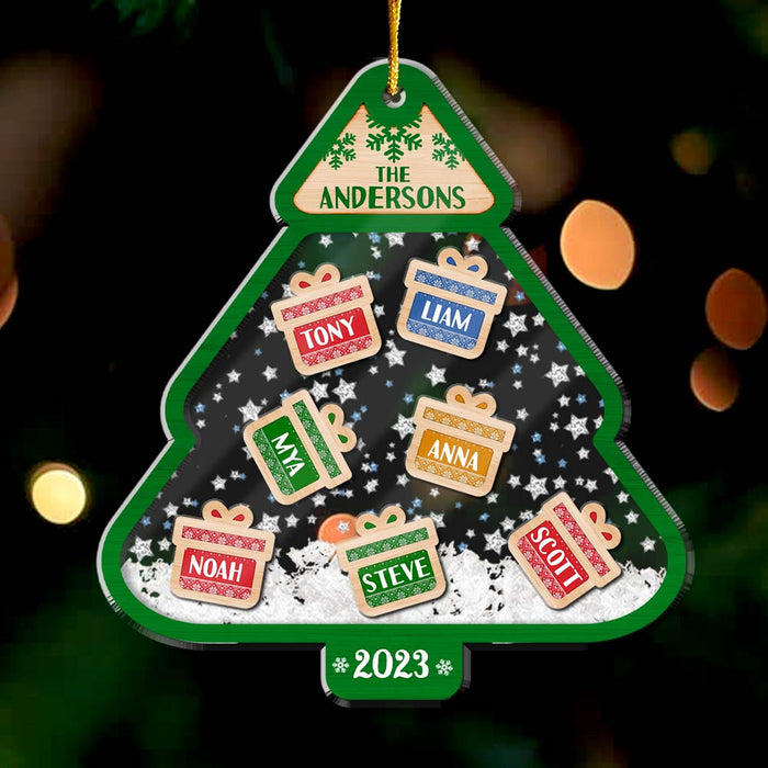 Personalized Tree Layered Family Gifts Christmas 5 Layered Shaker Ornament 29787 1