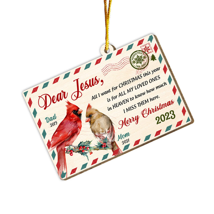 Personalized Letter For Jesus All My Loved Ones In Heaven Memorial Ornament 29788 1