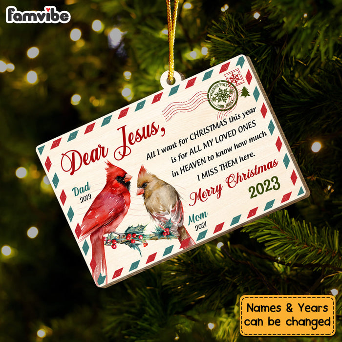 Personalized Letter For Jesus All My Loved Ones In Heaven Memorial Ornament 29788 1