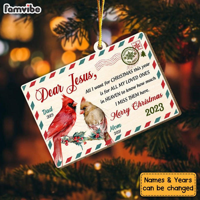 Personalized Letter For Jesus All My Loved Ones In Heaven Memorial Ornament 29788 1