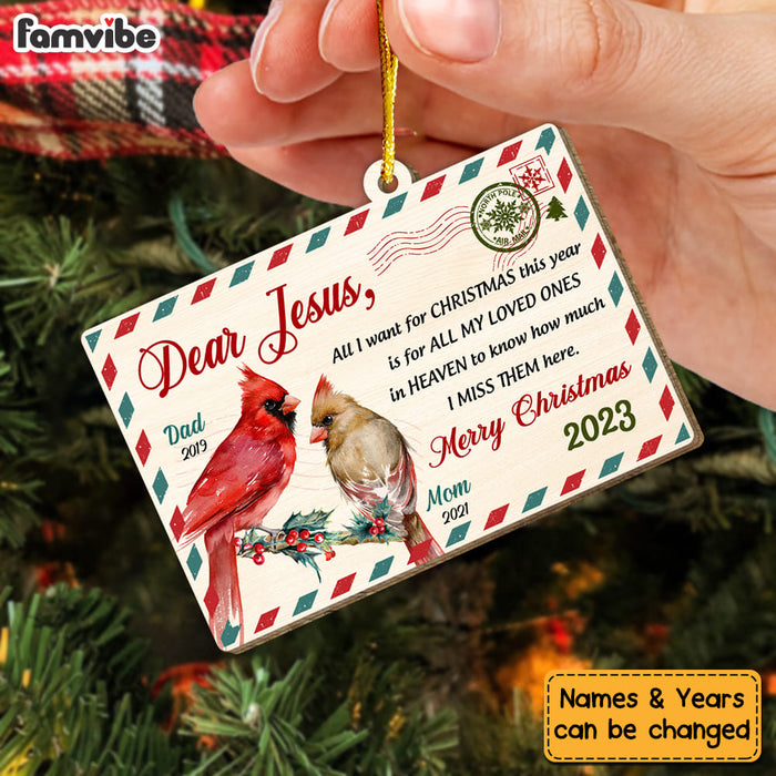 Personalized Letter For Jesus All My Loved Ones In Heaven Memorial Ornament 29788 1