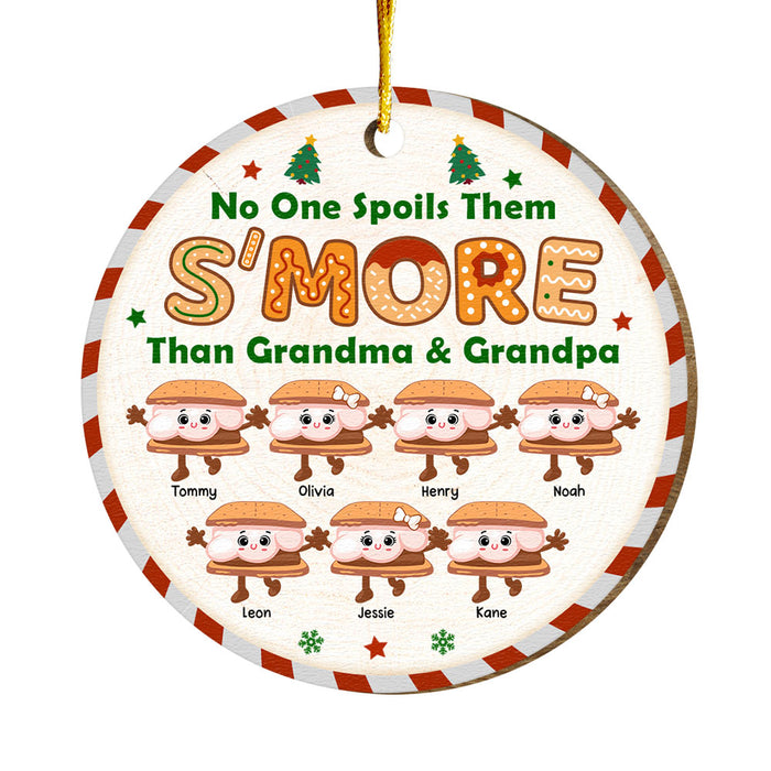 Personalized S'more Grandma No One Spoils Them Circle Ornament 29795 1