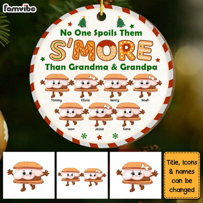 Personalized S'more Grandma No One Spoils Them Circle Ornament 29795 1
