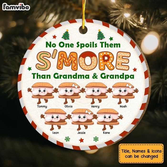 Personalized S'more Grandma No One Spoils Them Circle Ornament 29795 1