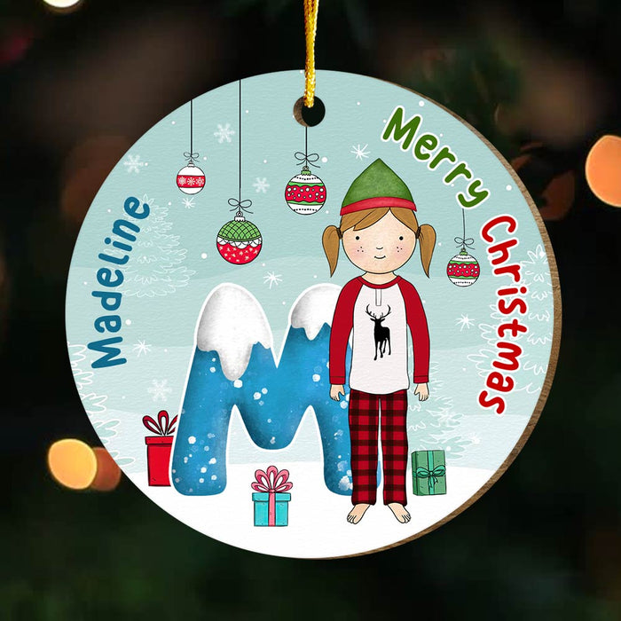 Personalized Gift For Granddaughter Christmas Alphabet Circle Ornament 29796 1