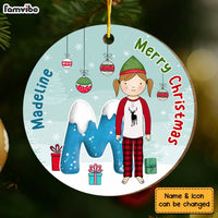 Personalized Gift For Granddaughter Christmas Alphabet Circle Ornament 29796 thumb 1