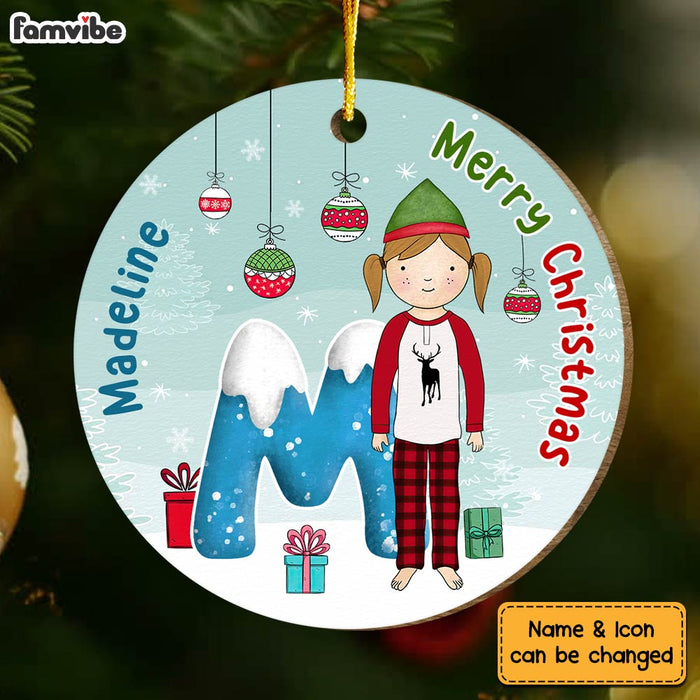 Personalized Gift For Granddaughter Christmas Alphabet Circle Ornament 29796 1