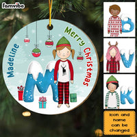 Personalized Gift For Granddaughter Christmas Alphabet Circle Ornament 29796 thumb 1