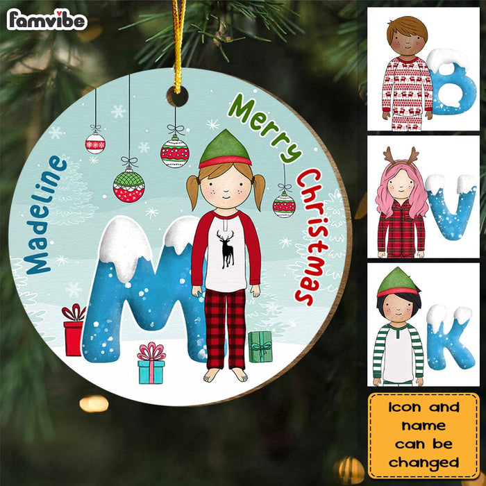 Personalized Gift For Granddaughter Christmas Alphabet Circle Ornament 29796 1